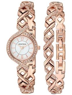 Women's 75/5412 Swarovski Crystal Accented Watch and Bracelet Set