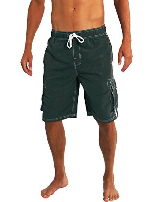 NORTY Mens Big Extended Size Swim Trunks - Mens Plus King Size Swimsuit Thru 5X