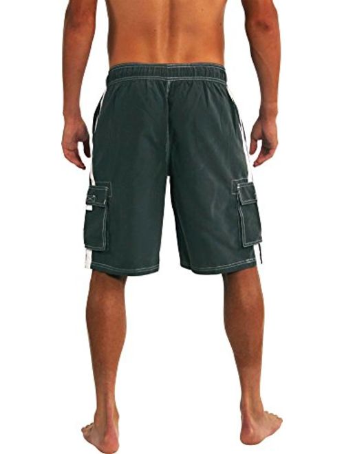 NORTY Mens Big Extended Size Swim Trunks - Mens Plus King Size Swimsuit Thru 5X