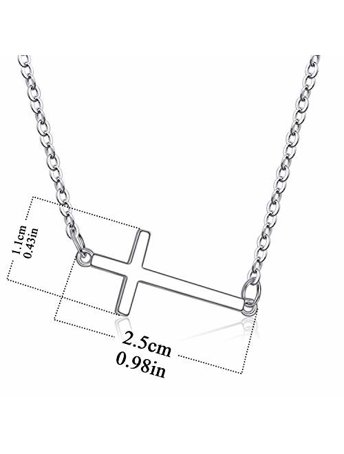 XOYOYZU Tiny Cross Pendant Necklace for Women Simple Cross Necklaces Mothers Day Birthday Gifts for Women Girl