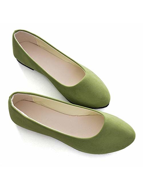 Stunner Women Cute Slip-On Ballet Shoes Soft Solid Classic Pointed Toe Flats