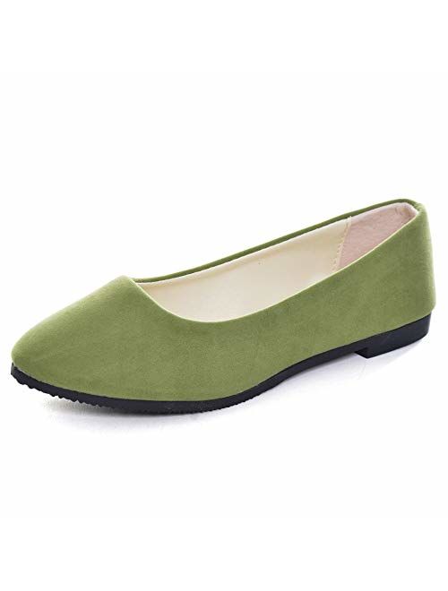 Stunner Women Cute Slip-On Ballet Shoes Soft Solid Classic Pointed Toe Flats