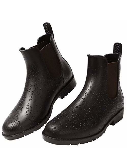 Yvmurain Women's Short Rain Boots Waterproof Anti Slip Rubber Ankle Chelsea Booties