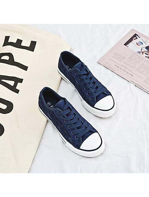 Women's Fashion Lace Mesh Sneakers Canvas Casual Shoes