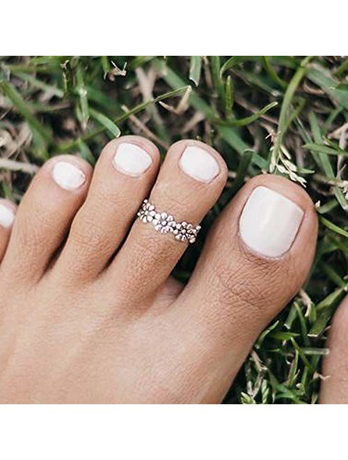 Besteel 3Pcs Toe Rings for Women Girls Adjustable Open Toe Ring Gifts Jewelry Set
