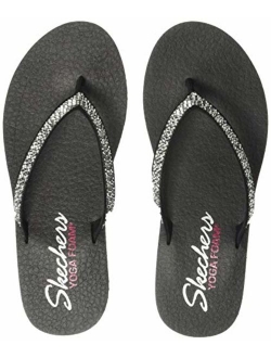 Women's Meditation-Perfect 10-Square Rhinestone Embellished Thong Flip-Flop