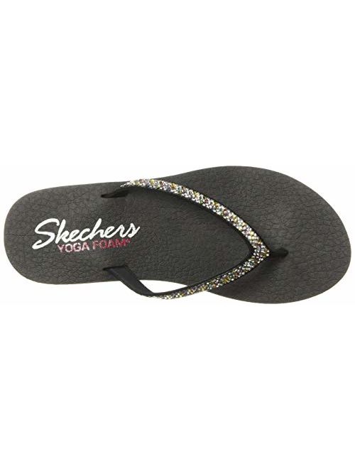 Skechers Women's Meditation-Perfect 10-Square Rhinestone Embellished Thong Flip-Flop
