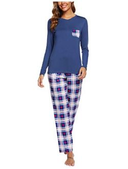 ARANEE Women's Pajamas Set Long Sleeve Sleepwear Classic Plaid Soft Pj Sets Loungewear