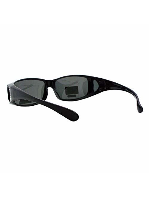 Womens Polarized Fit Over Glasses Sunglasses Rhinestone Rectangular Frame