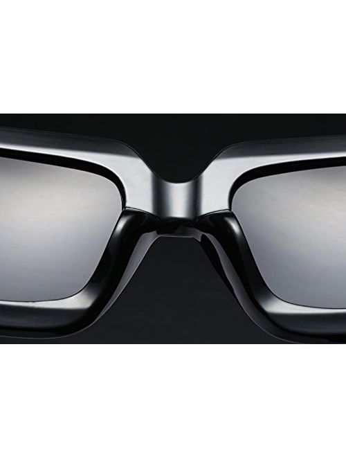 FEISEDY Oversized Square Sunglasses Multi Tinted Glitter Frame Stylish Inspired B2276
