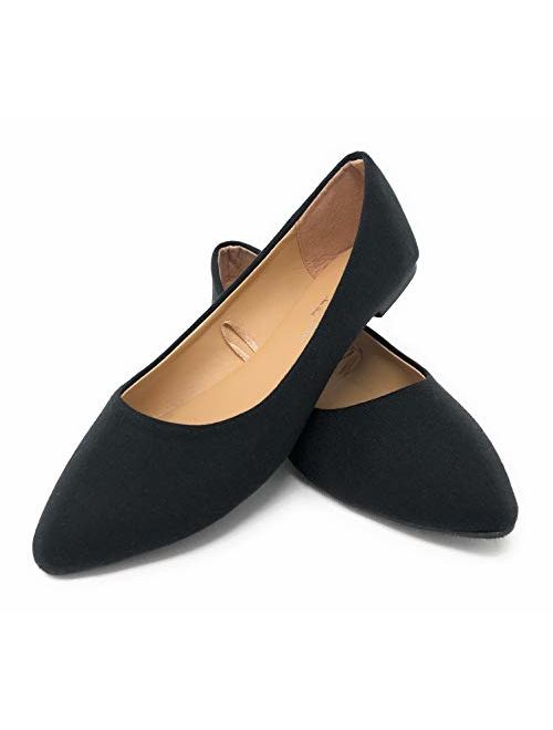 Charles Albert Women's Pointed-Toe Slip-On Comfort Fit Ballet Flat