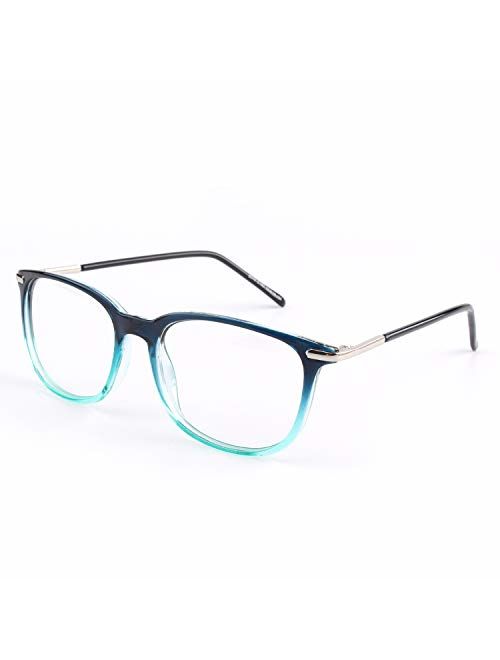 Happy Store CN79 High Fashion Metal Temple Horn Rimmed Clear Lens Eye Glasses