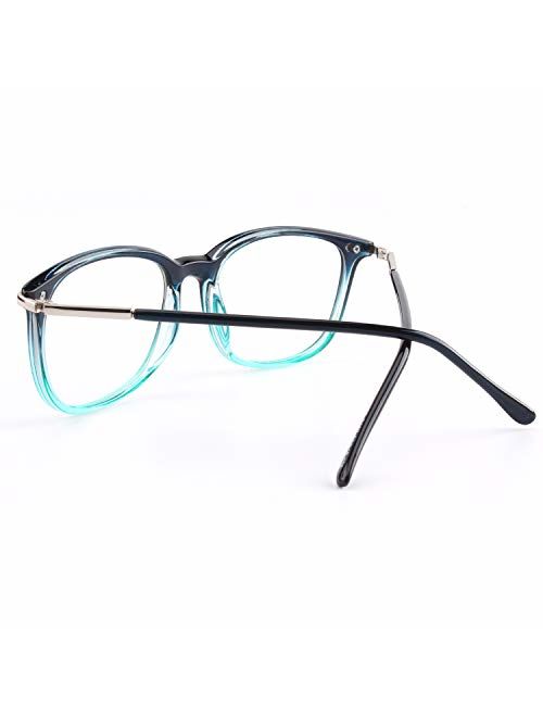 Happy Store CN79 High Fashion Metal Temple Horn Rimmed Clear Lens Eye Glasses