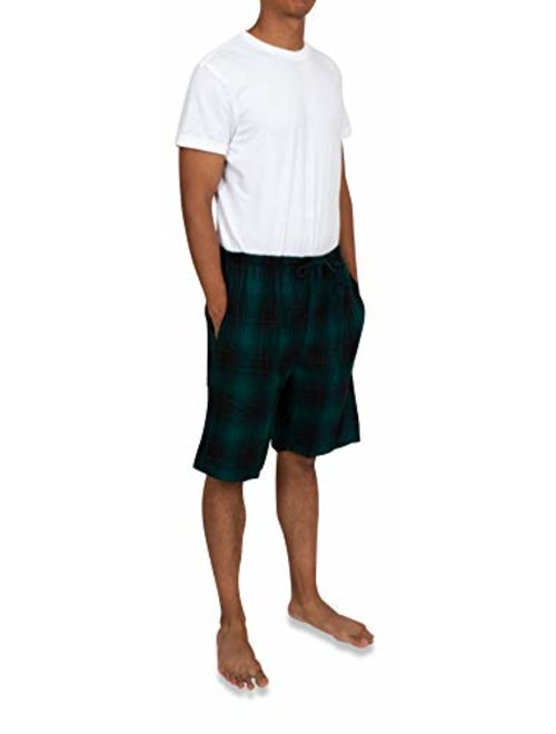 ANDREW SCOTT Men's 3 Pack Light Weight Cotton Flannel Soft Fleece Brush Woven Pajama/Lounge Sleep Shorts