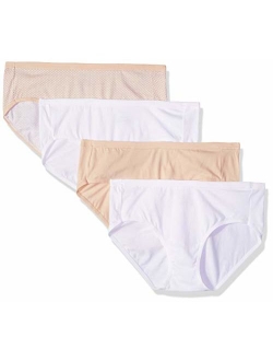 Ultimate Women's 4-Pack Cotton Stretch Cool Comfort Hipster Panties