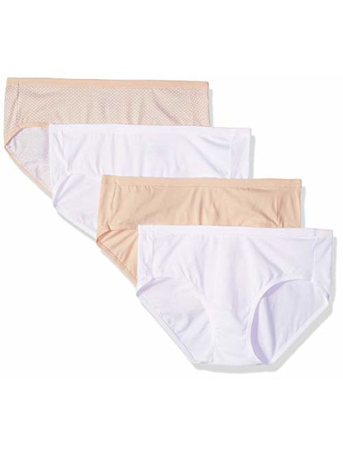 Hanes Ultimate Women's 4-Pack Cotton Stretch Cool Comfort Hipster Panties