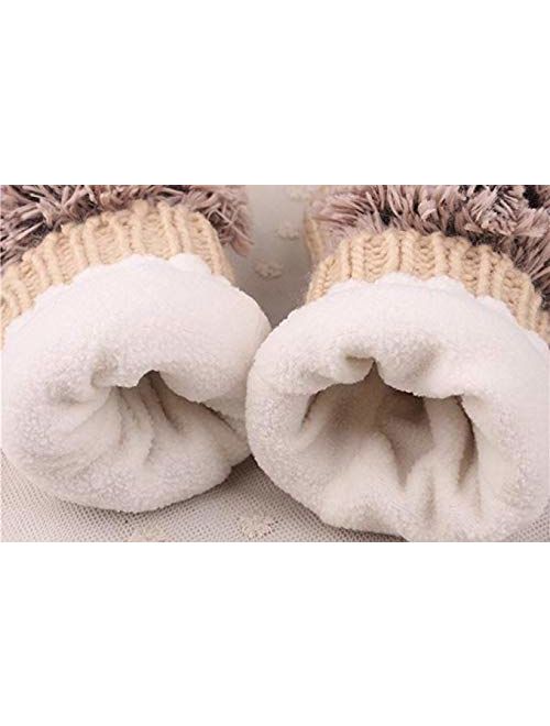 Pusheng Women Winter Cartoon Gloves Thick Knit Hottest Hedgehog Mittens for Christmas,New Year's Gift