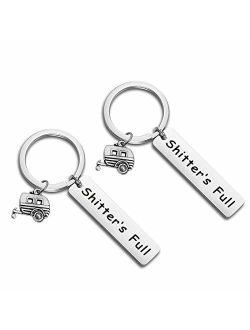 Shitter's Full Keychain Happy Camper RV Keychain Camping Keychain Trailer Christmas Vacation Jewelry