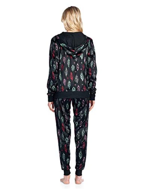 Ashford & Brooks Women's Mink Fleece Hoodie Pajama Set