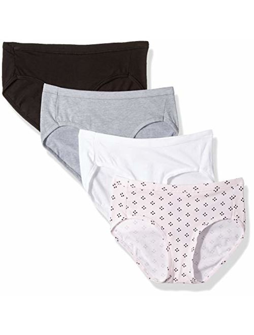 Hanes Ultimate Women's 4-Pack Cotton Stretch Cool Comfort Hipster Panties