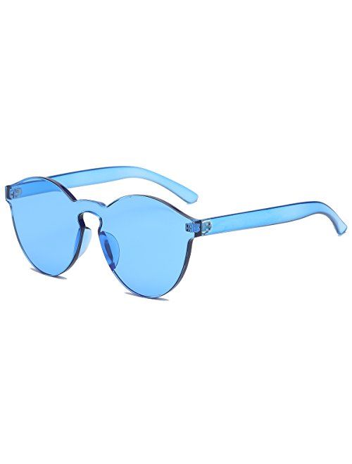 LKEYE-Fashion Party Rimless Sunglasses Transparent Candy Color Eyewear LK1737