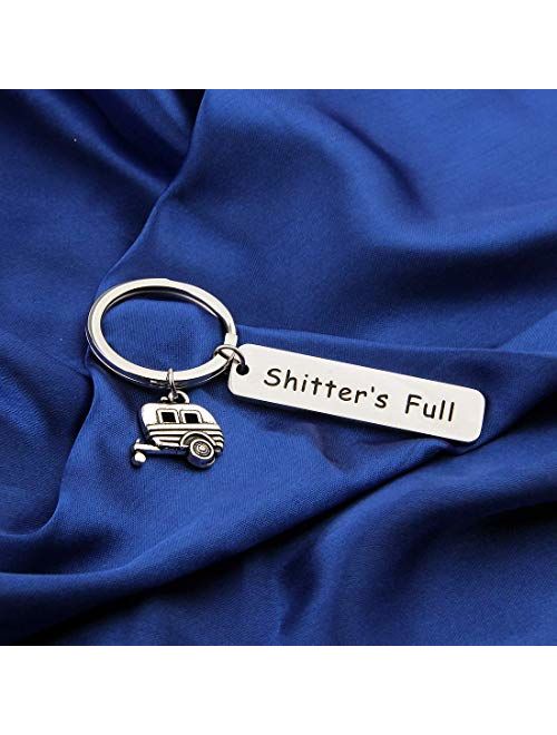 Shitter's Full Keychain Happy Camper RV Keychain Camping Keychain Trailer Christmas Vacation Jewelry