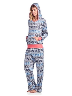 Ashford & Brooks Women's Mink Fleece Hoodie Pajama Set