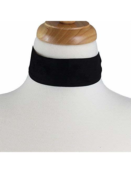 STACKABLE CREATIONS Choker Land Thick Black Soft Wide Velvet Choker Necklace Band for Women and Girls Adjustable, Comfort fit, Hypoallergenic, for All Ages, Classic Style