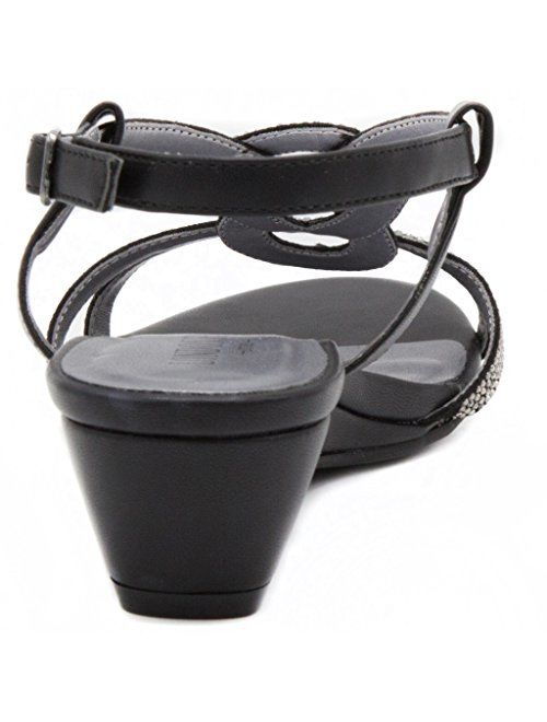 London Fog Womens Macey Demi-Wedge Dress Sandals