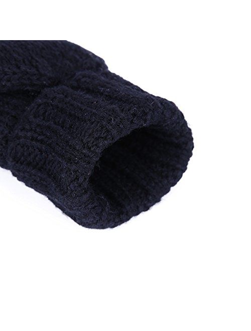 HDE Womens Winter Wool Fingerless Mittens | Warm Convertible Gloves Mitten Cover