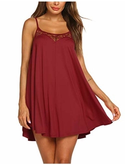 Sexy Lingerie Sleeveless lace Nightgown Adjustable O Neck Full Camisole Slip Dress S-XXL