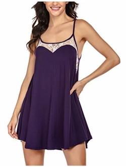 Sexy Lingerie Sleeveless lace Nightgown Adjustable O Neck Full Camisole Slip Dress S-XXL