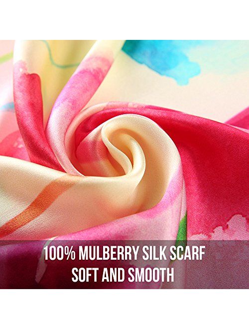 Women's Silk Scarf Fashion Sunscreen Shawls Wraps for Headscarf&Neck