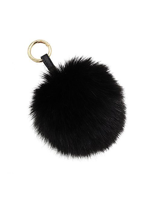 Aiphamy Faux Fur Pom Pom Keychain Purse Bag Charm Fluffy Ball Key Chain for Women