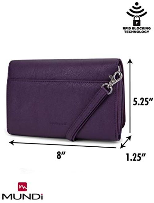 Mundi RFID Crossbody Bag For Women Anti Theft Travel Purse Handbag Wallet Vegan Leather
