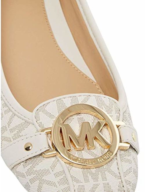 Michael Michael Kors Womens Vanilla PVC Fulton Moc Flats Mini MK Logo 9.5 (B) US Women
