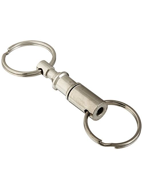Partstock(TM) 5-Pack Heavy Duty Dual Key Ring Quick Release Detachable Pull-Apart Key 2 Split Rings Keychains Lock holder Key Accessory.