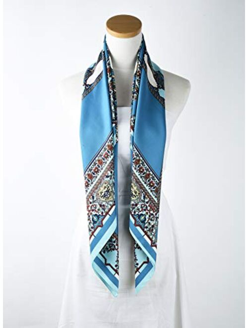 corciova XL 40x40 Inch Extra Large Silk Satin Scarf Tops for Women Head Wraps Shirt Bandana Headscarf