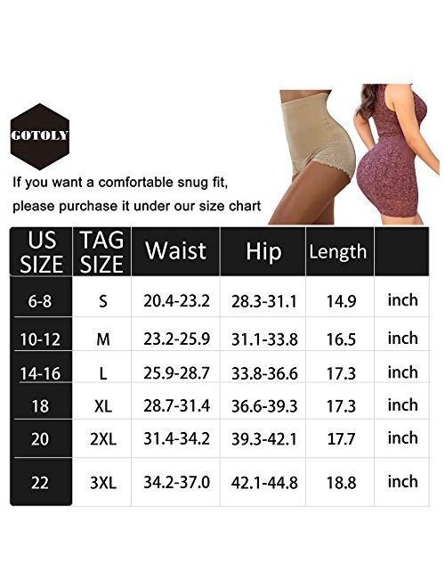 Gotoly Invisable Body Shaper High Waist Tummy Control Panty Slim Butt Lifter Waist Trainer
