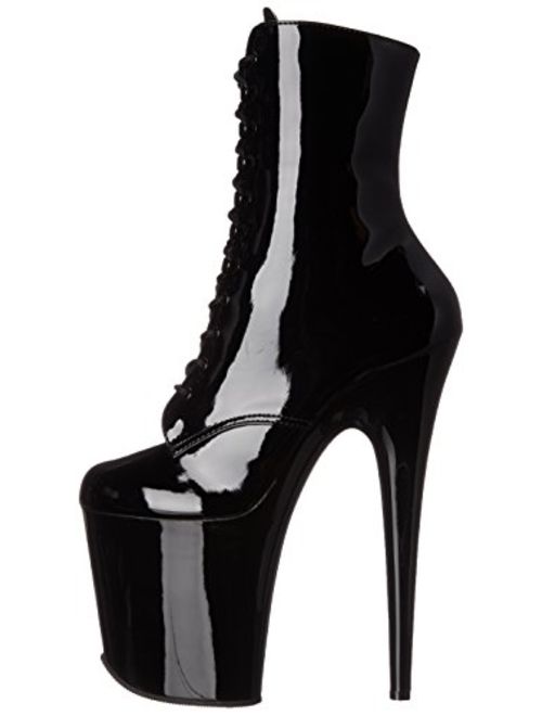 Pleaser Flam1020/B/M Black Patent Leather High Heel Boots