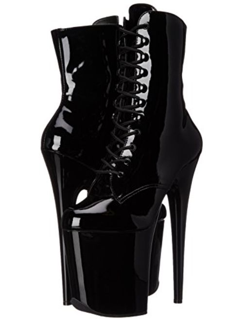 Pleaser Flam1020/B/M Black Patent Leather High Heel Boots