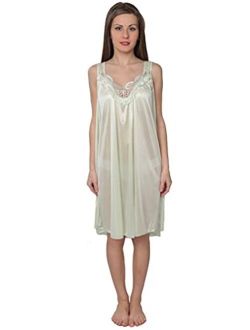 Beverly Rock Women's Tricot Sleeveless Long Nightgown