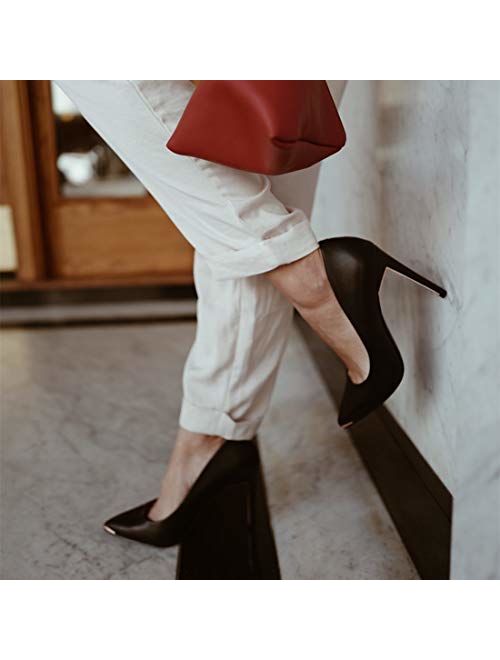 JENN ARDOR Women's Closed Pointed Toe Stiletto High Heels Dress Pumps