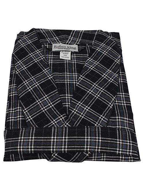 Casual Trends Classical Sleepwear Mens 100% Cotton Flannel Shawl Collar Robe,