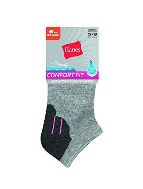 Hanes Women's 6-Pack Sport Cool Comfort No Show
