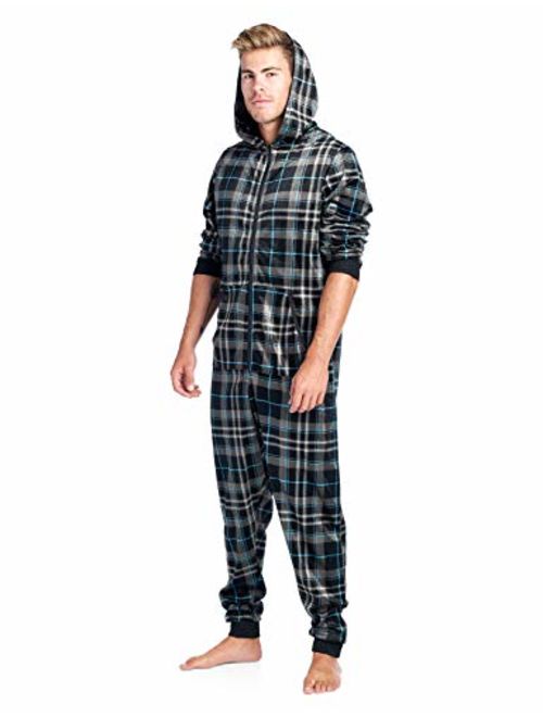 Ashford & Brooks Men's Mink Fleece Hooded One-Piece Union Suit Pajamas