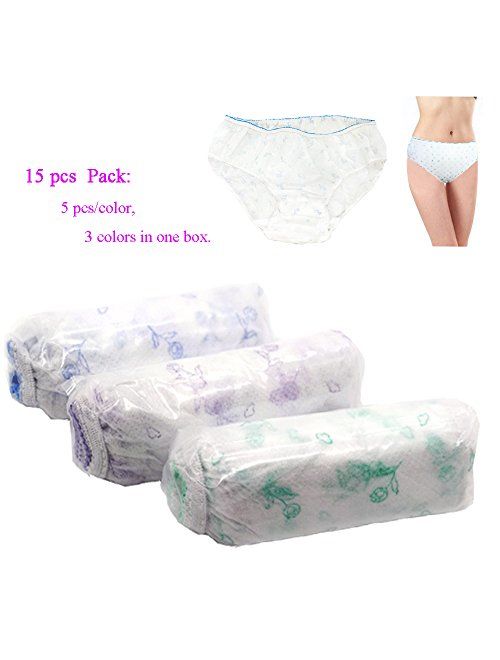 15/30pk Womens Nonwoven Underwear Paper Panties Handy Briefs for Travel Hotel Spa