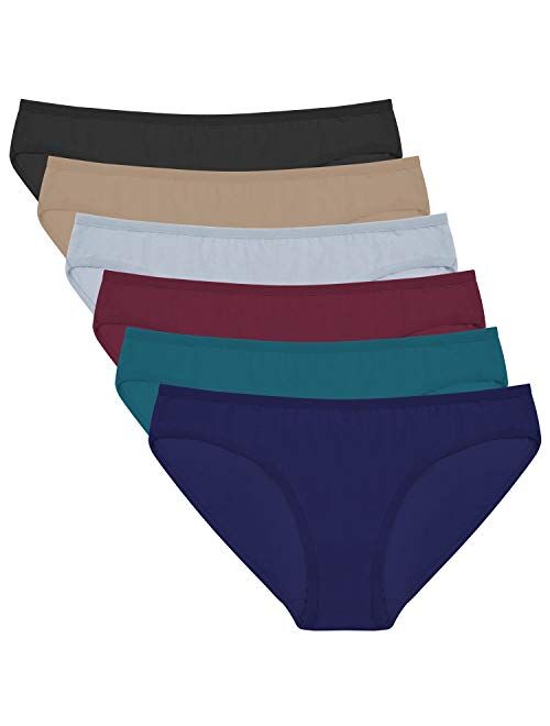 ANZERMIX Women's Breathable Cotton Bikini Panties Pack of 6
