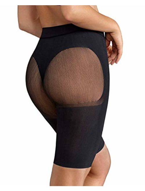 Leonisa Womens Well-Rounded Invisible Butt Lifter Shaper Short Shapewear Bodysuit