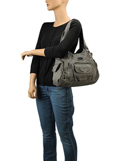 Scarleton Satchel Handbag for Women, Ultra Soft Washed Vegan Leather Crossbody Bag, Shoulder Bag, Tote Purse, H1635